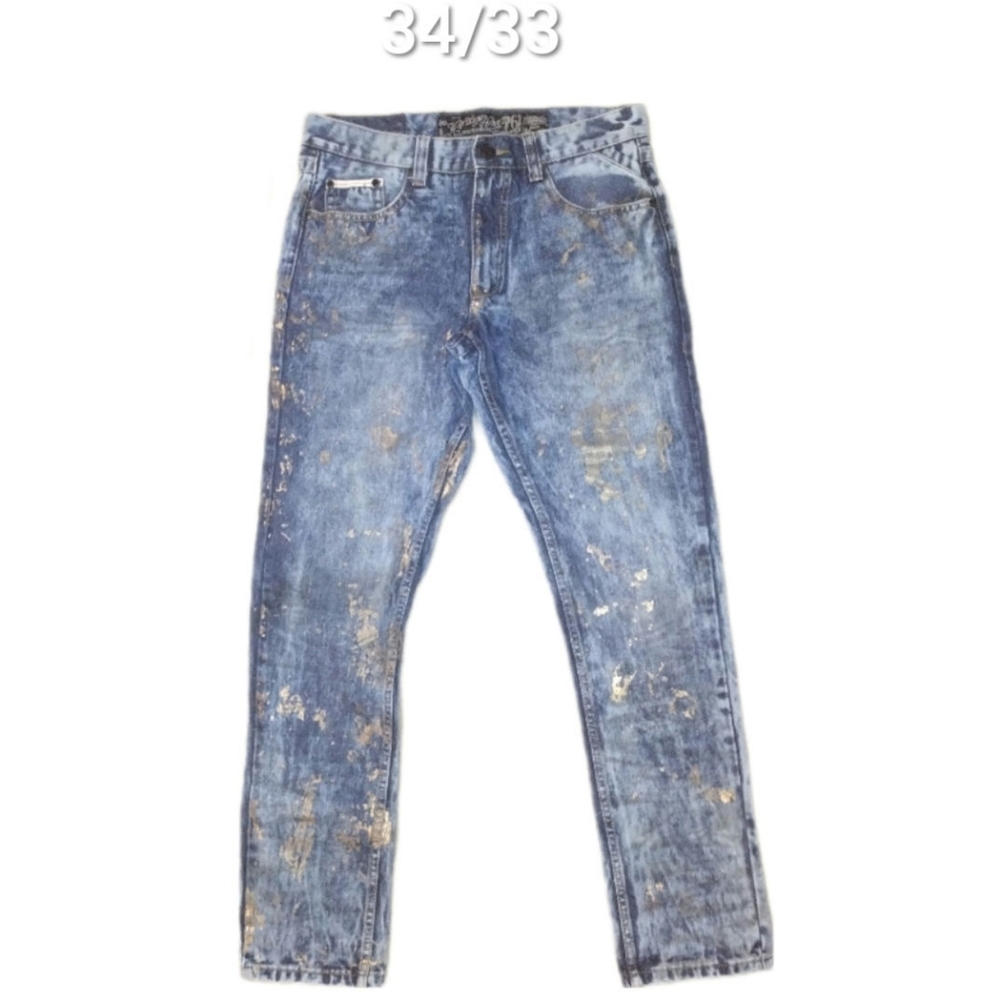 The Heritage by America 76 Denim Distillery Jeans with Gold Flakes. Size 34/33